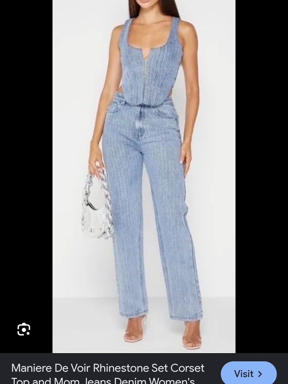 Light Blue Denim Corset Jumpsuit